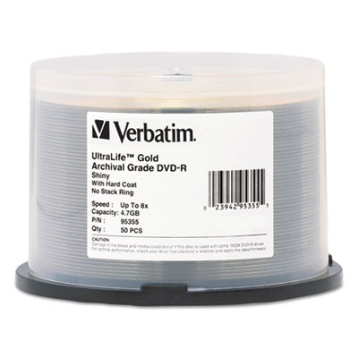 Ultralife Gold Archival Grade Dvd-R, 4.7 Gb, 16x, Spindle, Gold, 50/Pack