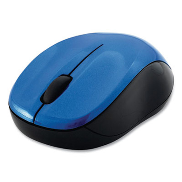 Silent Wireless Blue Led Mouse, 2.4 Ghz Frequency/32.8 Ft Wireless Range, Left/Right Hand Use, Blue