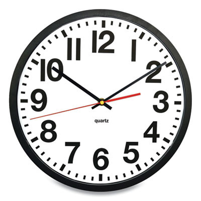 Tempus Wall Clock, 11.8" Overall Diameter, Black Case, 1 Aa (Sold Separately)