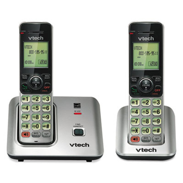 Cs6619-2 Cordless Phone System, Base And 1 Additional Handset, Black/Silver