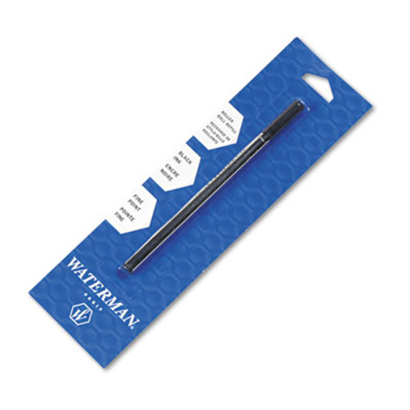 Refill For Waterman Roller Ball Pens, Fine Conical Tip, Black Ink