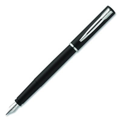 Allure Fountain Pen, Fine Point, Blue Ink, Black/Silver Barrel