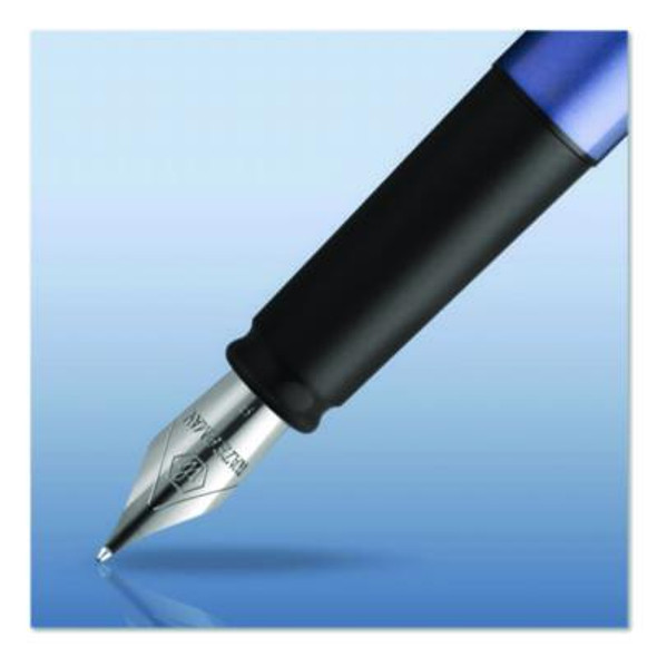 Allure Fountain Pen, Fine Point , Blue Ink, Silver/Black Barrel