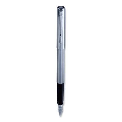 Allure Fountain Pen, Fine Point , Blue Ink, Silver/Black Barrel