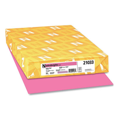 Color Paper, 24 Lb Bond Weight, 11 x 17, Pulsar Pink, 500/Ream