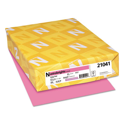 Color Cardstock, 65 Lb Cover Weight, 8.5 x 11, Pulsar Pink, 250/Pack