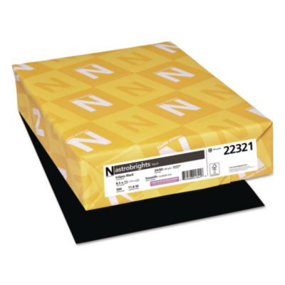 Color Paper, 24 Lb Bond Weight, 8.5 x 11, Eclipse Black, 500/Ream