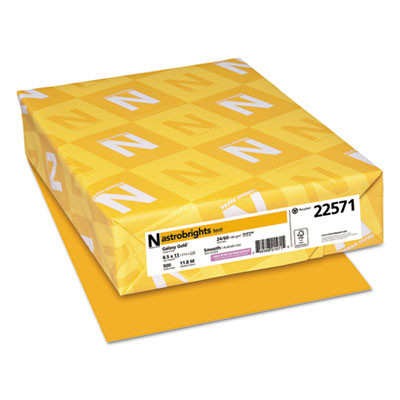 Color Paper, 24 Lb Bond Weight, 8.5 x 11, Galaxy Gold, 500 Sheets/Ream