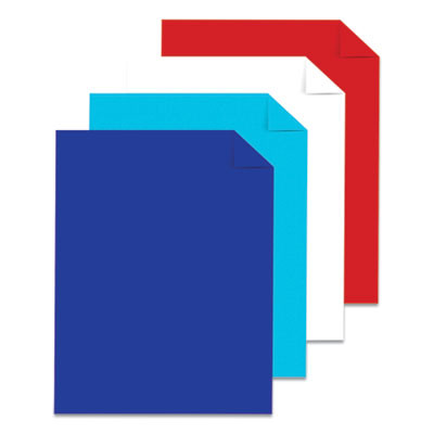 Color Cardstock - "Patriotic" Assortment, 65 Lb Cover Weight, 8.5 x 11, Assorted Patriotic Colors, 100/Pack