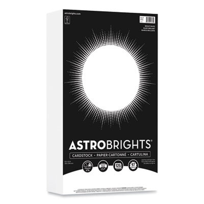 Color Cardstock, 65 Lb Cover Weight, 8.5 x 14, Bright White, 125/Pack