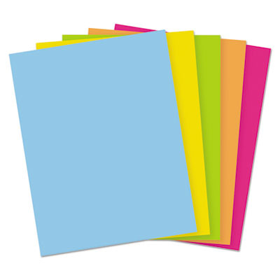 Color Cardstock -"Bright" Assortment, 65 Lb Cover Weight, 8.5 x 11, Assorted, 250/Pack