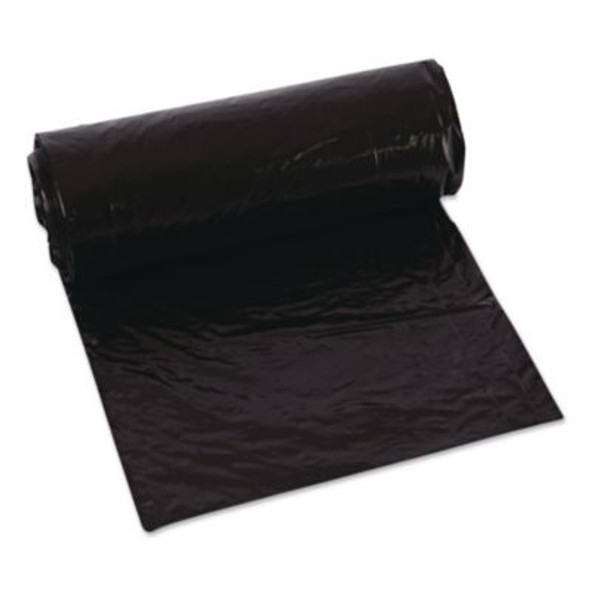 Linear Low-Density Can Liners, 60 Gal, 0.9 Mil, 38 x 58, Black, 10 Bags/Roll, 10 Rolls/Carton