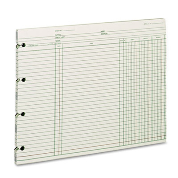 Accounting Sheets, 9.25 X 11.88, Green, Loose Sheet, 100/Pack