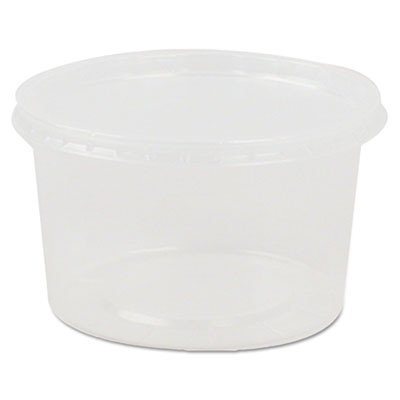 Deli Containers And Lids, 8 Oz, 4.56" Diameter x 1.09" h, Clear, Plastic, 250/Carton