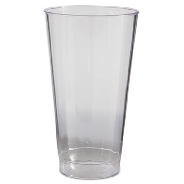 Classic Crystal Tumblers, 16 Oz, Plastic, Clear, Fluted, Tall, 20/Pack, 12 Packs/Carton