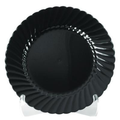 Classicware Plastic Plates, 7.5" Dia, Black, 10/Pack, 18 Packs/Carton