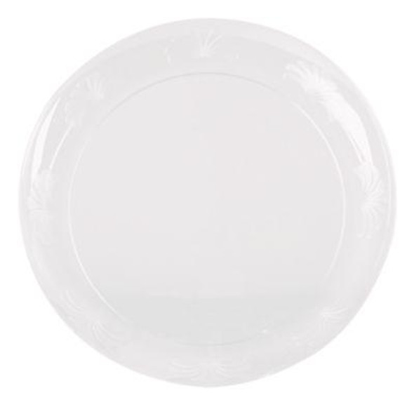 Designerware Plastic Plates, 10.25" Dia, Clear, 8/Pack, 18 Packs/Carton