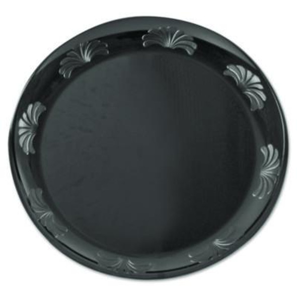 Designerware Plastic Plates, 7.5" Dia, Black, 10/Pack, 18 Packs/Carton