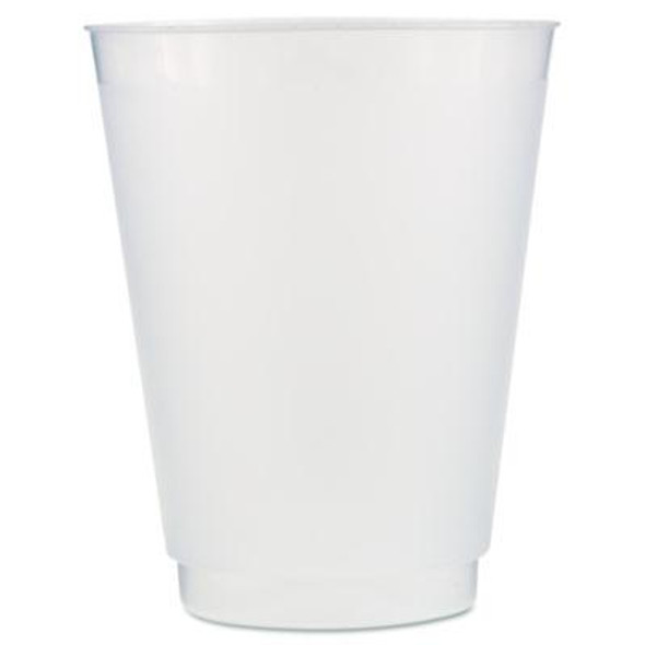 Front Flex Plastic Cups, 16 Oz, Frosted, 25/Pack, 20 Packs/Carton