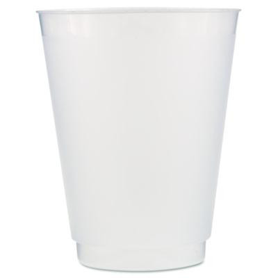 Front Flex Plastic Cups, 16 Oz, Frosted, 25/Pack, 20 Packs/Carton
