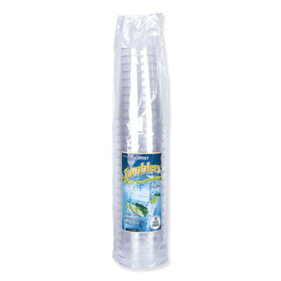 Comet Plastic Tumblers, Tall, 12 Oz, Clear, 500/Carton
