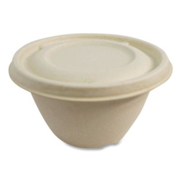 Fiber Lids For Fiber Barrel Bowls, 4.7" Diameter, Natural, Paper, 500/Carton