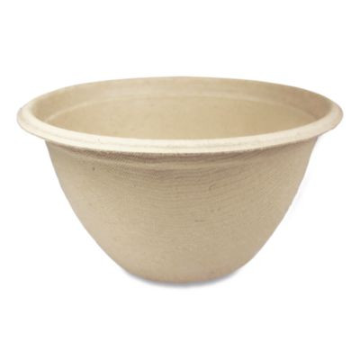Fiber Barrel Bowls, 12 Oz, 4.5" Diameter x 2.5" h, Natural, Paper, 500/Carton