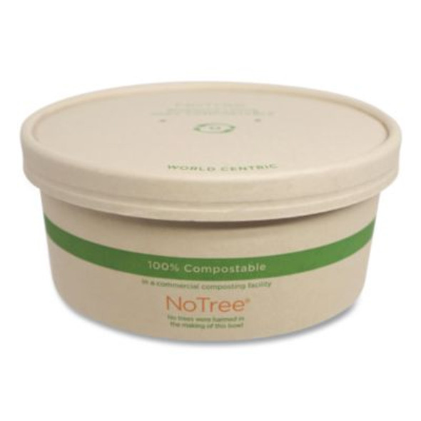 Paper Lids For Bowls. 5.9" Diameter, Natural, 300/Carton