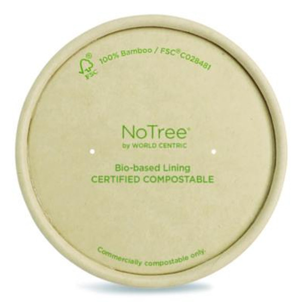 Paper Lids For Bowls, 3.6" Diameter, Brown, 500/Carton
