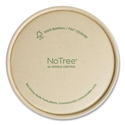 Paper Lids For Bowls, 3.6" Diameter, Brown, 500/Carton