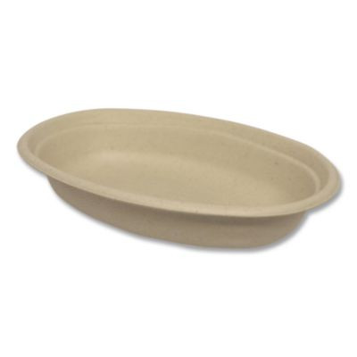 Fiber Bowls, Burrito Bowl, 18 Oz, 8 x 5.3 x 1.6, Natural, Paper, 400/Carton