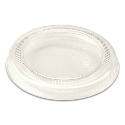 Pla Lids For Fiber Portion/Souffle Cups, 2.6" Diameter x 0.3" h, Clear, Plastic, 2,000/Carton