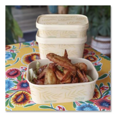 Paper Lids For Containers, 4.7 x 6.8 x 0.8, Natural, Paper, 300/Carton