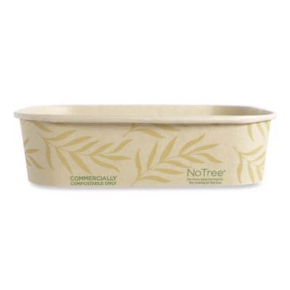 No Tree Rectangular Containers, 16 Oz, 4.7 x 6.8 x 1.6, Natural, Sugarcane, 300/Carton