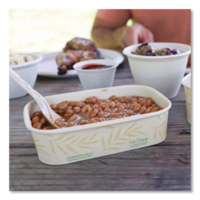 No Tree Rectangular Containers, 16 Oz, 4.7 x 6.8 x 1.6, Natural, Sugarcane, 300/Carton