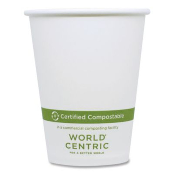 Paper Hot Cups, 8 Oz, White, 1,000/Carton