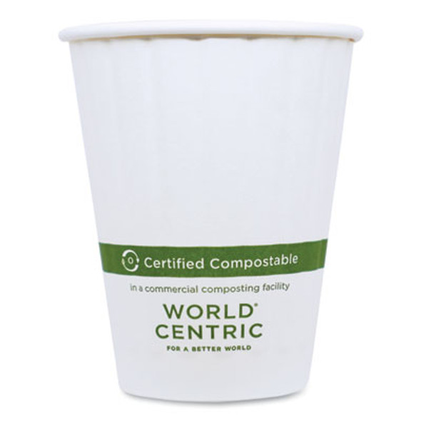 Double Wall Paper Hot Cups, 8 Oz, White, 1,000/Carton