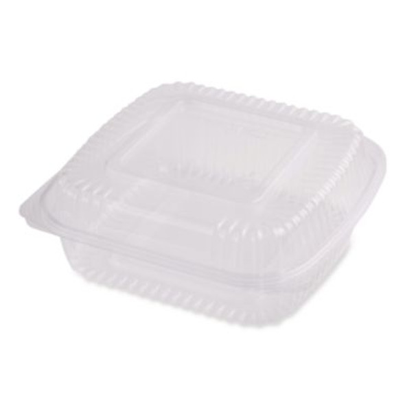 Pla Hinged Clamshells, 46 Oz, 8.3 x 8.6 x 3.1, Clear, Plastic, 300/Carton