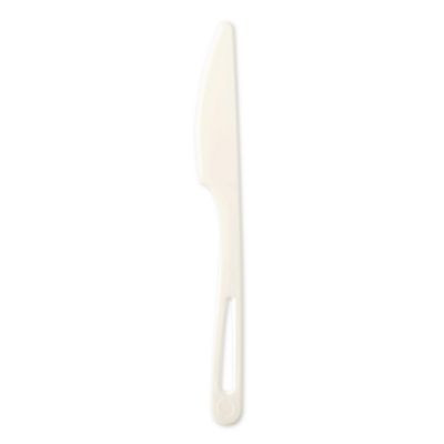 Tpla Bulk Cutlery, Knife, Plastic, Light Beige, 1,000/Carton
