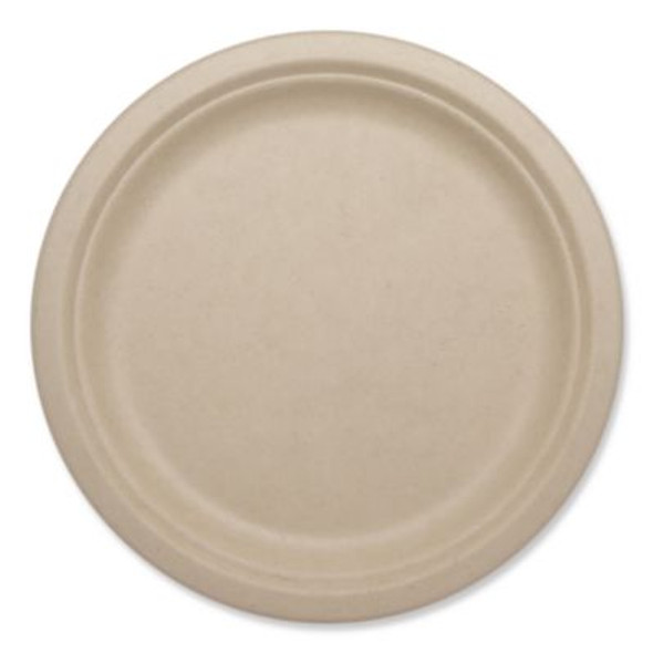 Fiber Plates, Paper, 10.1" Dia, Natural, 800/Carton