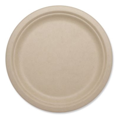 Fiber Plates, Paper, 10.1" Dia, Natural, 800/Carton