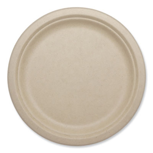 Fiber Plates, Paper, 9.1" Dia, Natural, 1,000/Carton