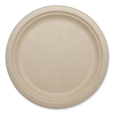Fiber Plates, Paper, 9.1" Dia, Natural, 1,000/Carton