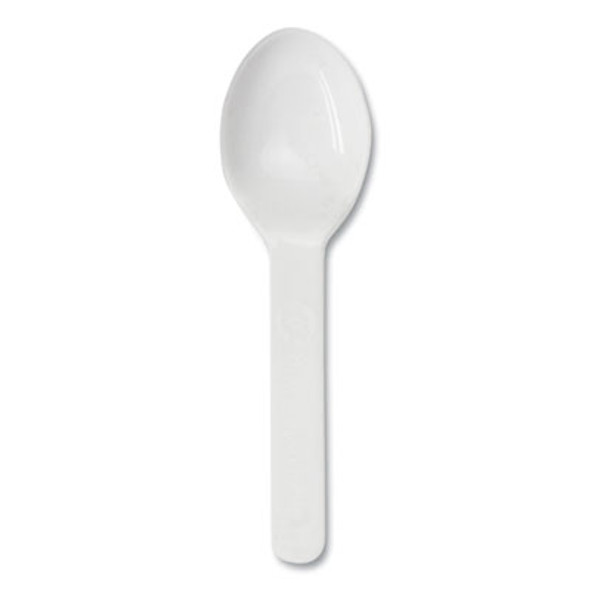 Pla Compostable Cutlery, Tasting Spoon, Plastic, 3", White, 3,000/Carton