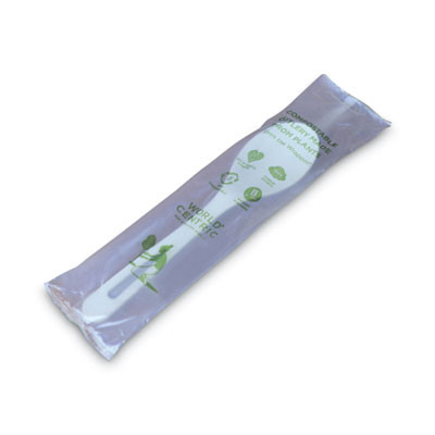 Tpla Wrapped Cutlery, Spoon, Plastic, Light Beige, 750/Carton