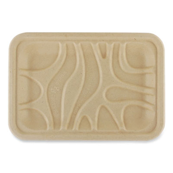 Fiber Meat And Produce Trays, 5.7 x 8.2 x 0.6, Natural, Paper, 500/Carton