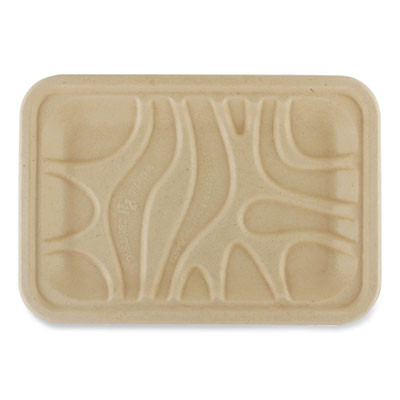 Fiber Meat And Produce Trays, 5.7 x 8.2 x 0.6, Natural, Paper, 500/Carton