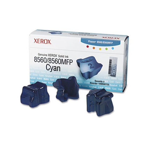 108r00723 Solid Ink Stick, 3,400 Page-Yield, Cyan, 3/Box