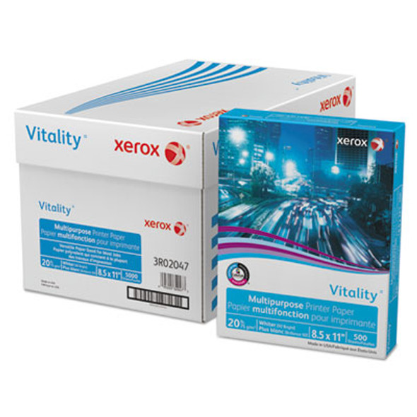 Vitality Multipurpose Print Paper, 92 Bright, 20 Lb Bond Weight, 8.5 x 11, White, 500 Sheets/Ream, 10 Reams/Carton