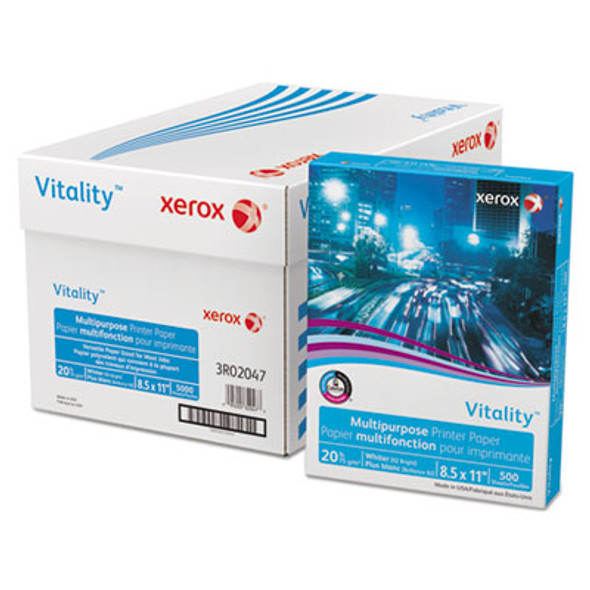 Vitality Multipurpose Print Paper, 92 Bright, 20 Lb Bond Weight, 8.5 x 11, White, 500/Ream, 10 Reams/Ct, 40 Cartons/Pallet